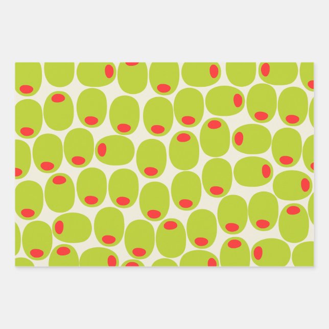 Cute Olives Wrapping Paper (Front)