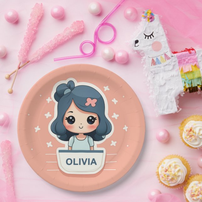 Cute Olivia paper plate (Party)