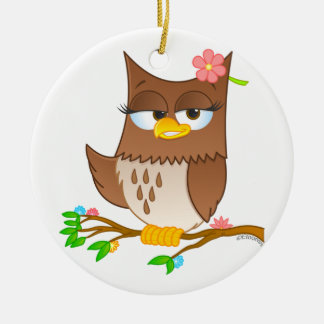 Cute Olivia VonHoot Christmas Tree Ornament