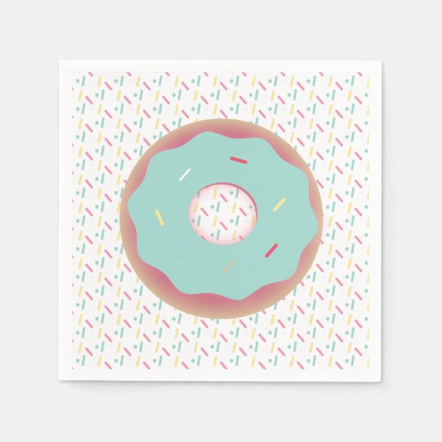 Cute Ombre Doughnuts Sprinkles Treats Napkin (Front)