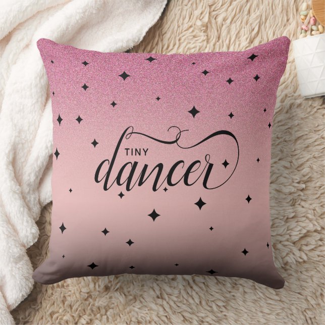Cute Ombre Pink Glitter Starry Tiny Dancer Cushion (Blanket)