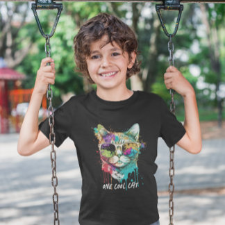 Cute One Cool Cat with Colourful Sunglasses T-Shirt