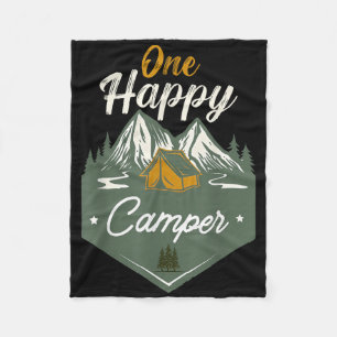 Cute One Happy Camper Birthday Camping Family Matc Fleece Blanket