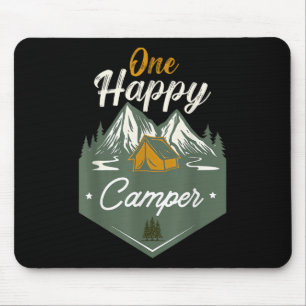 Cute One Happy Camper Birthday Camping Family Matc Mouse Mat