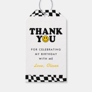 Cute One Happy Dude Boy 1st Birthday Thank You Gift Tags