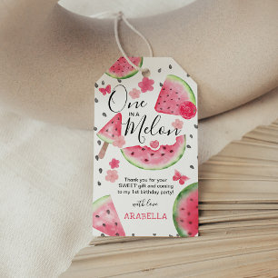Cute 'One in a Melon' 1st Birthday Thank You Gift Tags