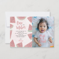 Cute One in a Melon Watercolor Watermelon Birthday
