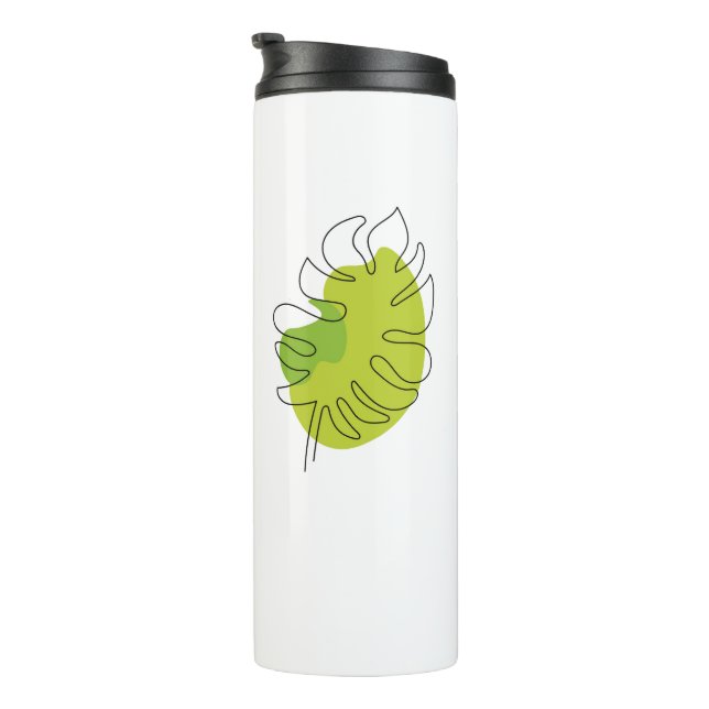 Cute one line art tropical isolated foliage thermal tumbler (Rotated Right)