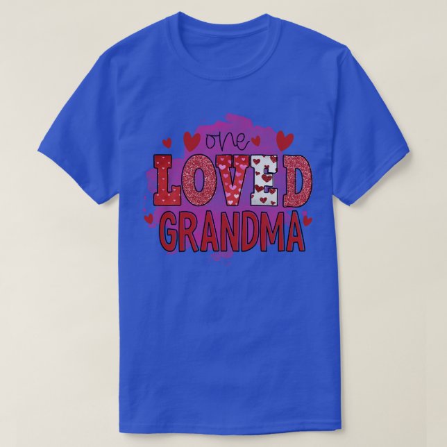 Cute One Love Grandmother Design  T-Shirt (Design Front)