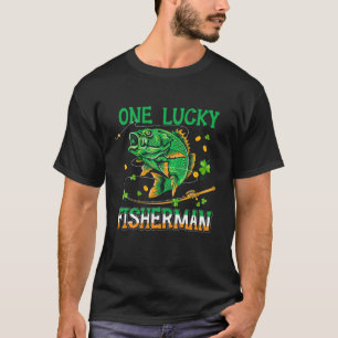Cute One Lucky Fisherman Happy St Patricks Day Fam T-Shirt