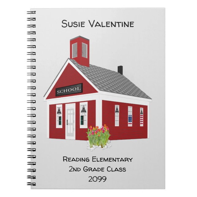 Cute One Room Schoolhouse Spiral Notebook  (Front)