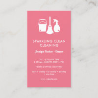 Cute One Sided Pink White Cleaning Supplies