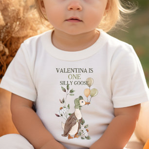 Cute One Silly Goose Vintage 1st First Birthday  Baby T-Shirt