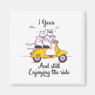 Cute one year Anniversary gift for him & her Magnet