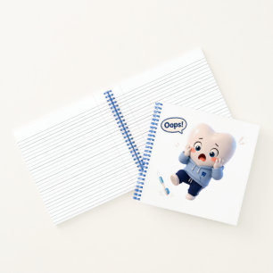 Cute Oops Tooth Character Spiral Notebook