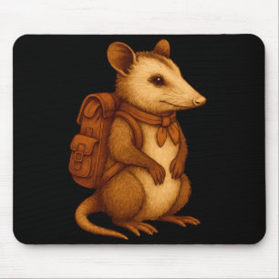 Cute opossum backpacker camping hiker forest mouse mat