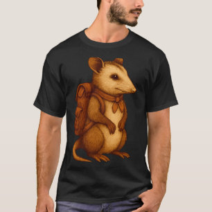 Cute opossum backpacker camping hiker forest T-Shirt