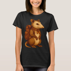 Cute opossum backpacker camping hiker forest T-Shirt