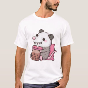 Cute Opossum Drinking Boba Tea T-Shirt