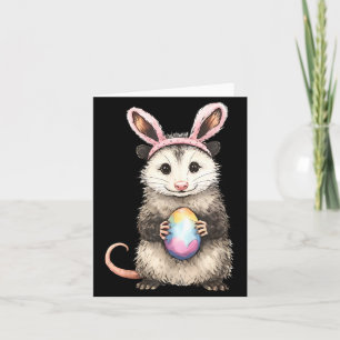 Cute Opossum Easter Bunny Ears Egg Hunter Spring Card