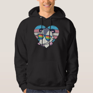 Cute Opossum Pride Trans Flag Rainbow Sunglasses L Hoodie