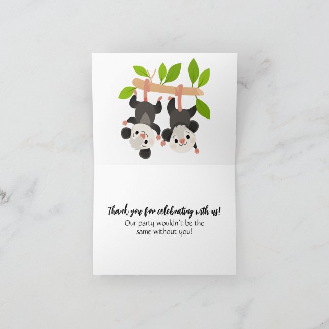 Cute Opossum Thank You for Celebrating with Us! (Inside)
