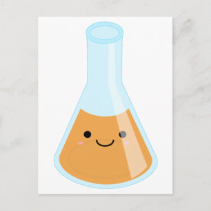 Cute orange alchemy kawaii flask postcard
