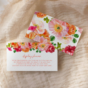 Cute Orange and Bright Pink Floral Display Shower Enclosure Card