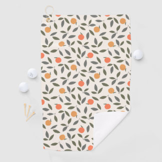 Cute Orange and Leaves Pattern Golf Towel