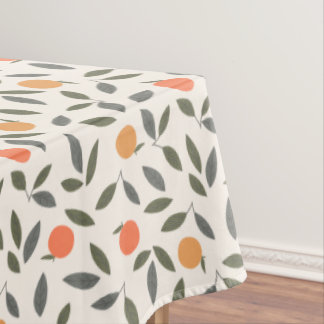 Cute Orange and Leaves Pattern Tablecloth