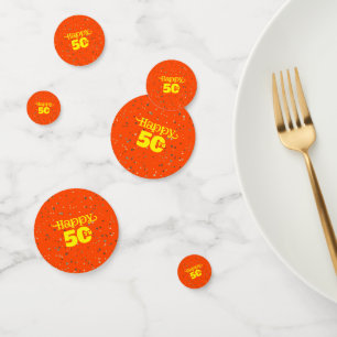 CUTE ORANGE birthday Confetti