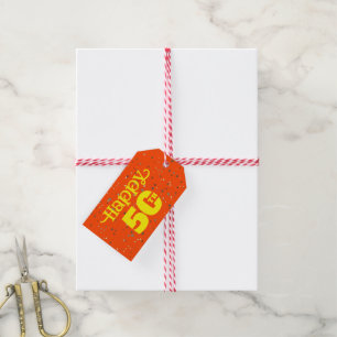 CUTE ORANGE birthday Gift Tags
