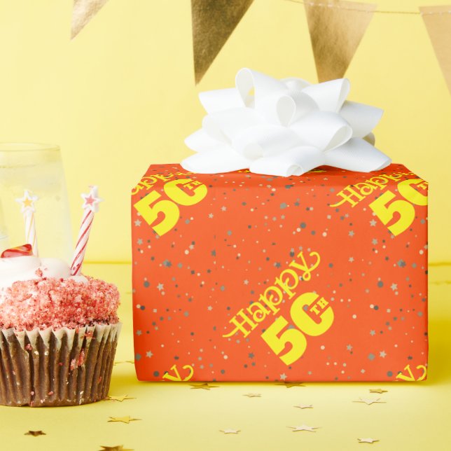 CUTE ORANGE birthday  Wrapping Paper (Birthday Party)