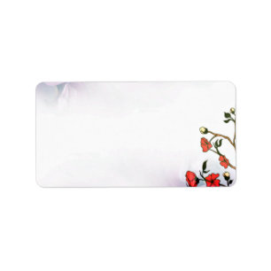 Cute Orange Blossom and modern art texture Label