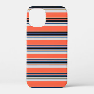 Cute orange blue stripes iPhone 12 mini case