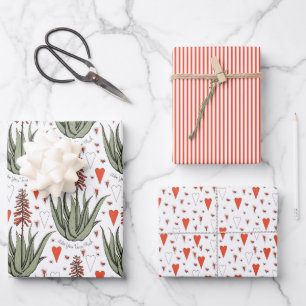 Cute Orange Botanical Aloe You Vera Much Pun Wrapping Paper Sheet
