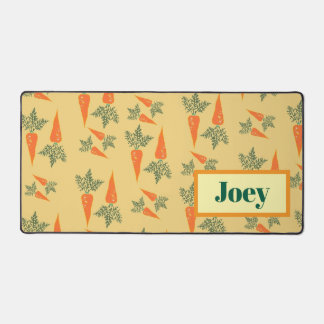 Cute Orange Carrot Monogram Gift Desk Mat