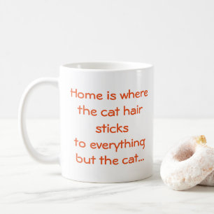 Cute Orange Cartoon Cat Home is...Text Design Coffee Mug