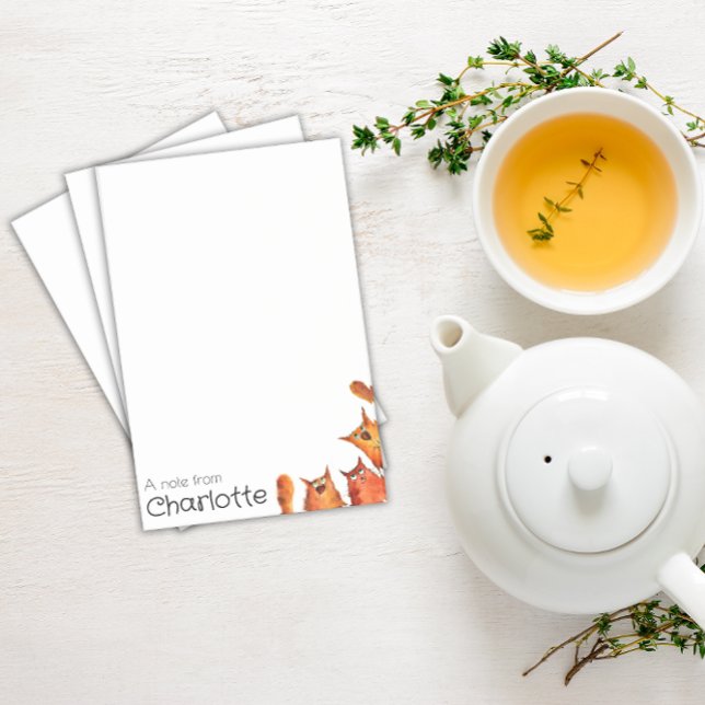 Cute orange cartoon cats name post-it notes (Creator Uploaded)