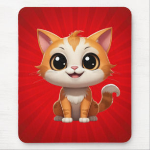 Cute Orange Cat Cartoon Style Character-89738 Mouse Mat
