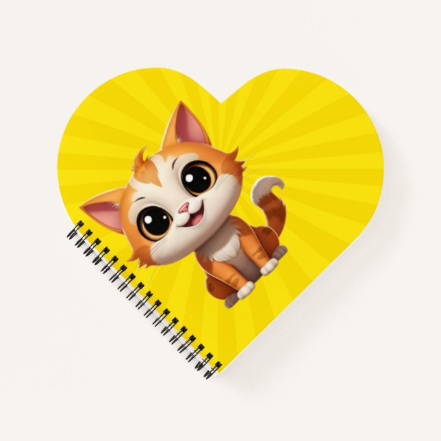 Cute Orange Cat Cartoon Style Character-89738 Notebook (Front)