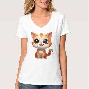 Cute Orange Cat Cartoon Style Character-89738 T-Shirt