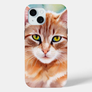 Cute Orange Cat iPhone 15 Case