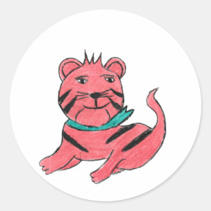 Cute Orange Cat Classic Round Sticker