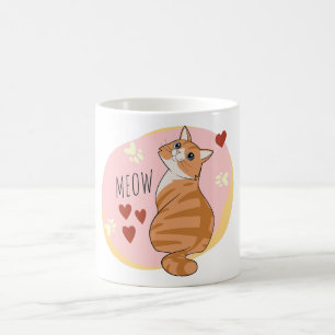 Cute orange cat coffee mug