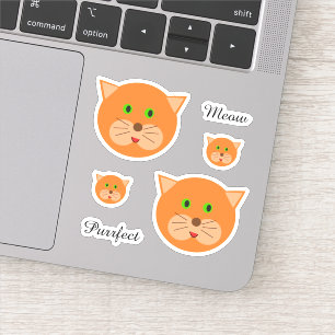 Cute Orange Cat Face and Text