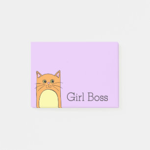 Cute Orange Cat Girl Boss Post-it Notes