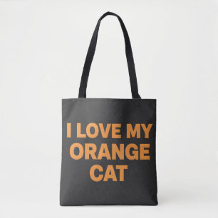 Cute Orange Cat Lover Design Tote Bag