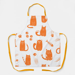 Cute Orange Cat Lover Kitchen Apron