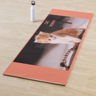 Cute Orange "Cat Mummy" Orange  Kitten   Yoga Mat